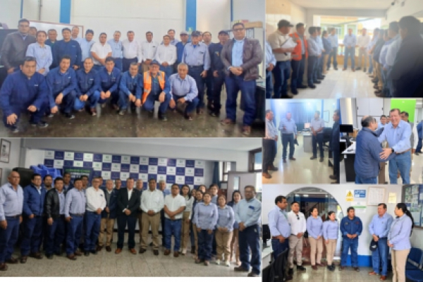 PRESIDENTE DEL GRUPO DISTRILUZ VISITA SEDES DE HIDRANDINA, EN EL MARCO DEL DÍA DEL ELECTRICISTA PERUANO