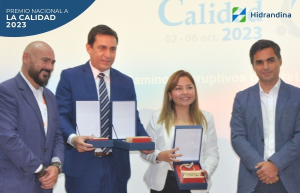 HIDRANDINA RECIBE RECONOCIMIENTO EN LA 33° SEMANA DE LA CALIDAD 2023